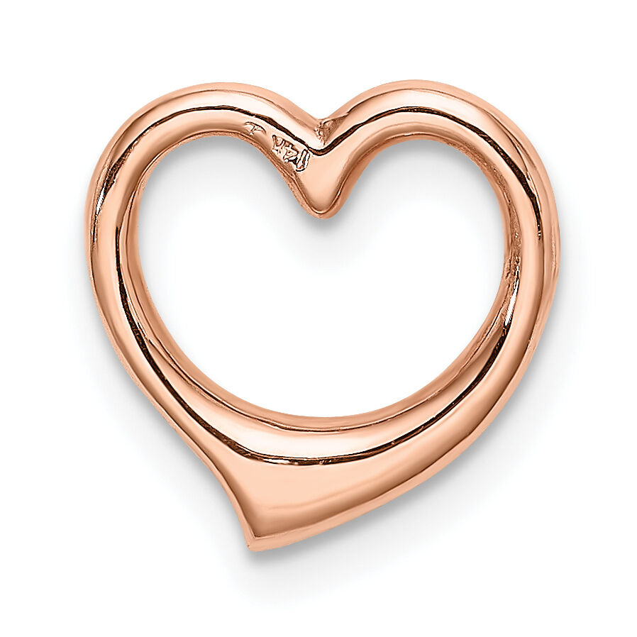 14K Rose Polished Heart Chain Slide-C2917R