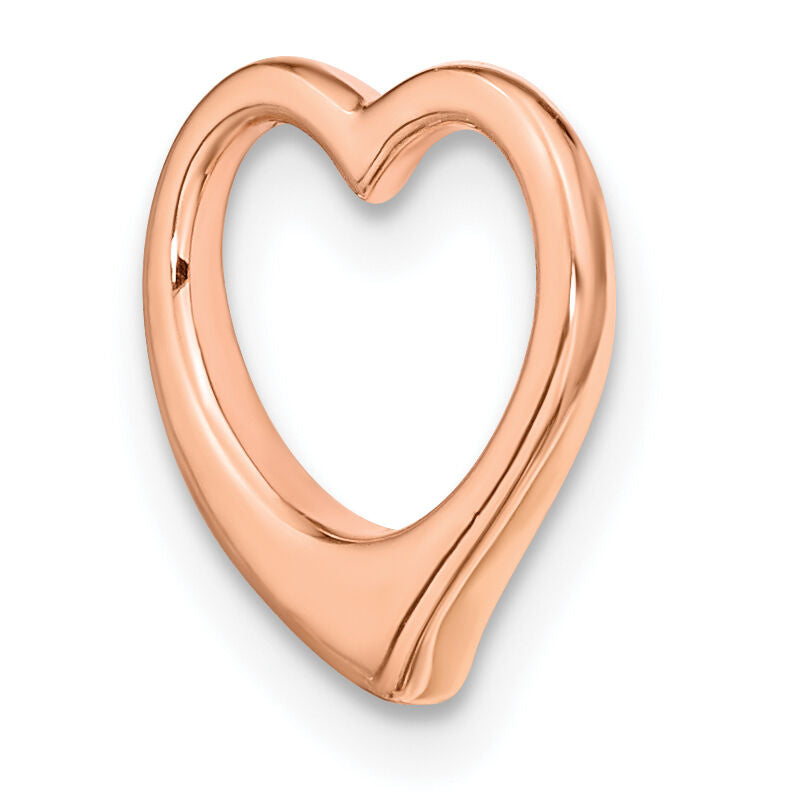 14K Rose Polished Heart Chain Slide-C2917R