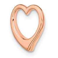 14K Rose Polished Heart Chain Slide-C2917R