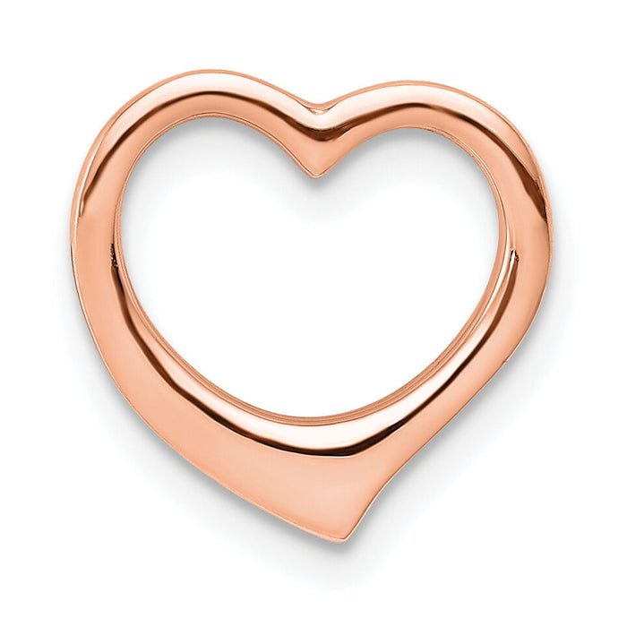 14K Rose Polished Heart Chain Slide-C2917R