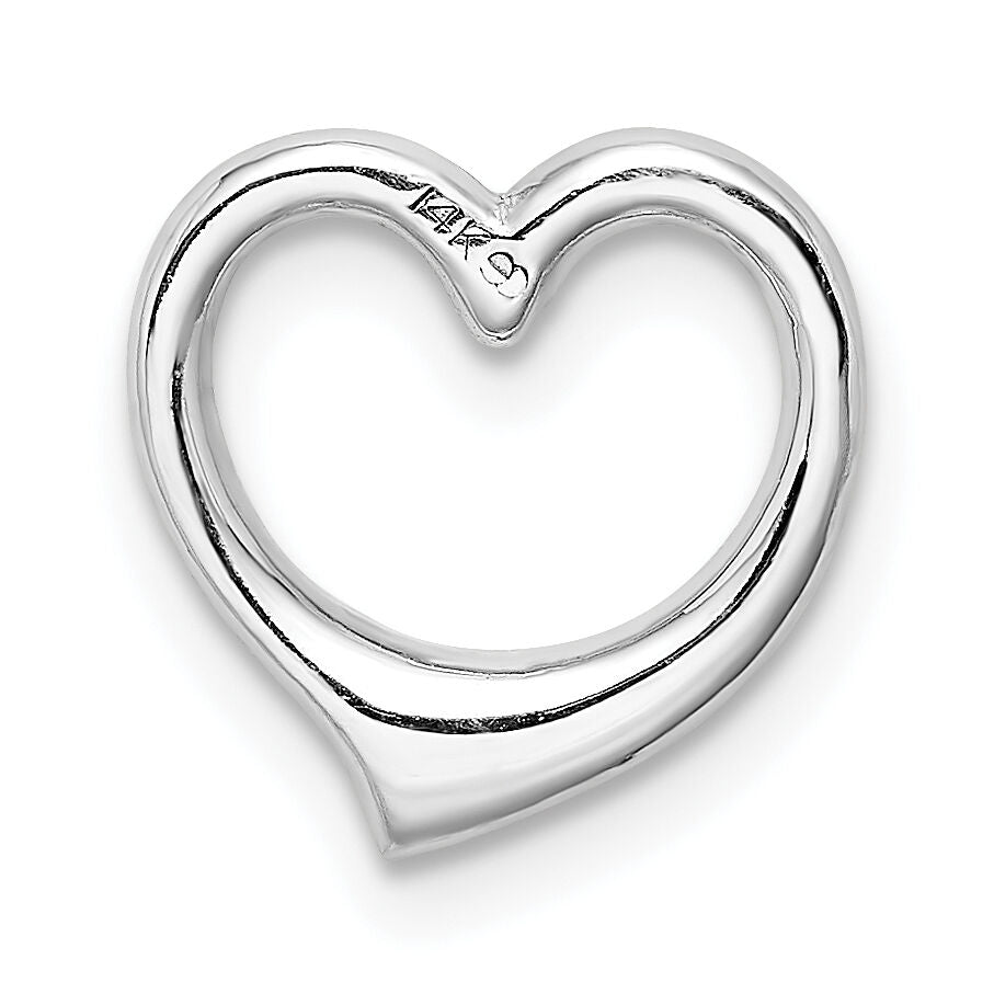 14K White Gold Polished Heart Chain Slide-C2917W