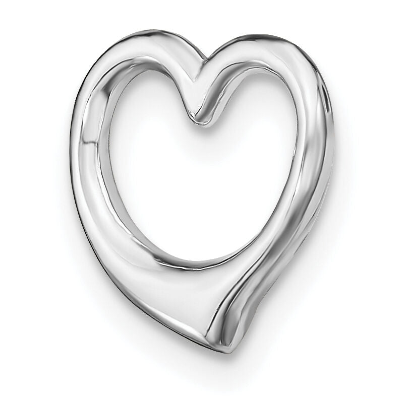 14K White Gold Polished Heart Chain Slide-C2917W