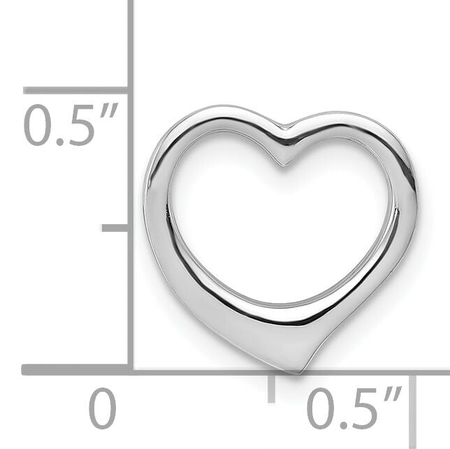 14K White Gold Polished Heart Chain Slide-C2917W
