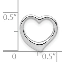 14K White Gold Polished Heart Chain Slide-C2917W