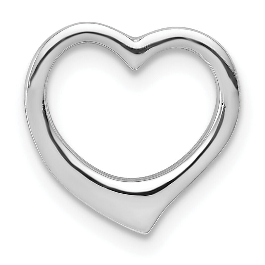 14K White Gold Polished Heart Chain Slide-C2917W