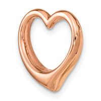 14K Rose Polished Heart Chain Slide-C2918R