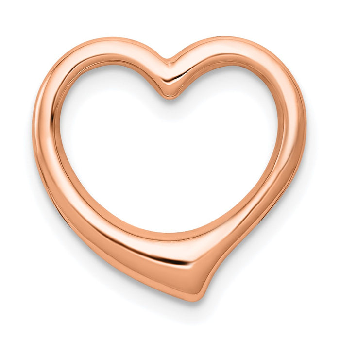 14K Rose Polished Heart Chain Slide-C2918R