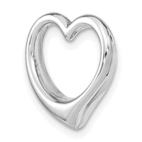 14K White Gold Polished Heart Chain Slide-C2918W