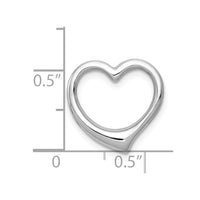 14K White Gold Polished Heart Chain Slide-C2918W