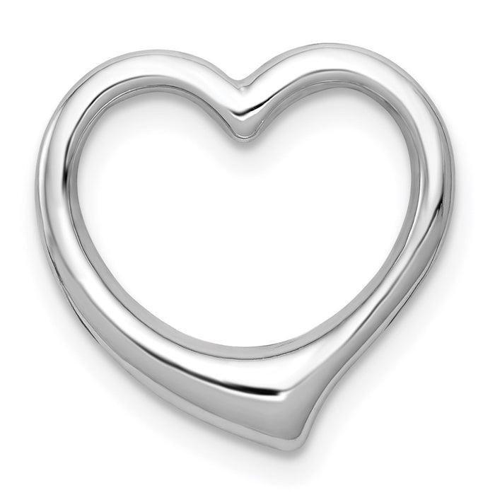 14K White Gold Polished Heart Chain Slide-C2918W