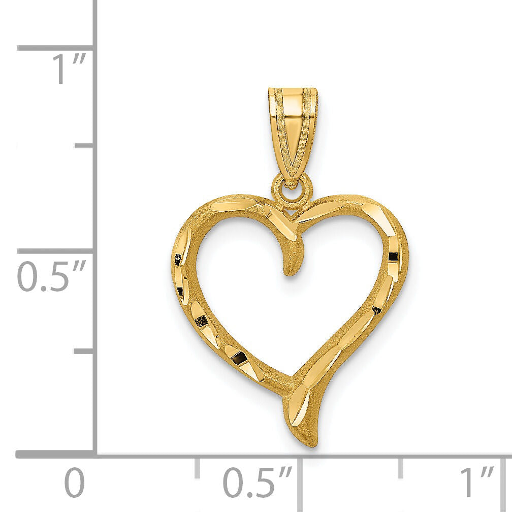 14K Polished Heart Pendant-C292