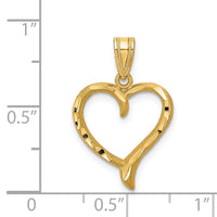 14K Polished Heart Pendant-C292