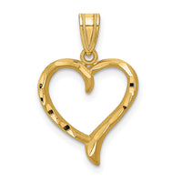 14K Polished Heart Pendant-C292