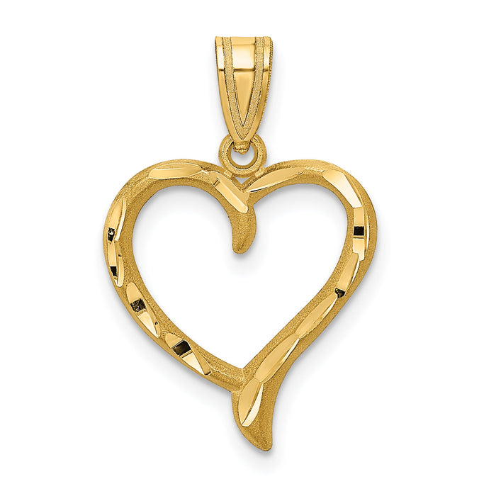 14K Polished Heart Pendant-C292