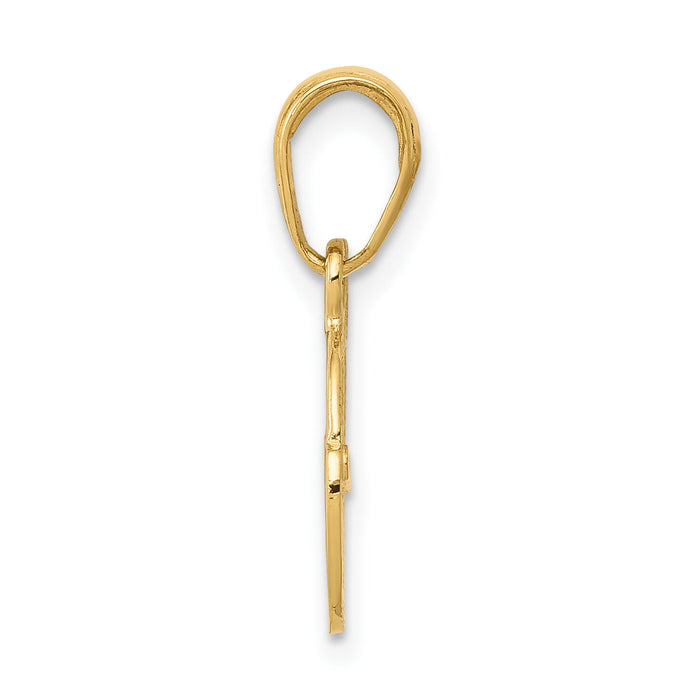 14K Polished Key and Lock Charm-C2937