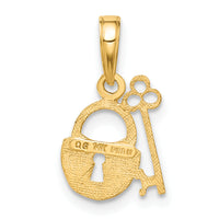 14K Polished Key and Lock Charm-C2937
