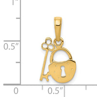 14K Polished Key and Lock Charm-C2937