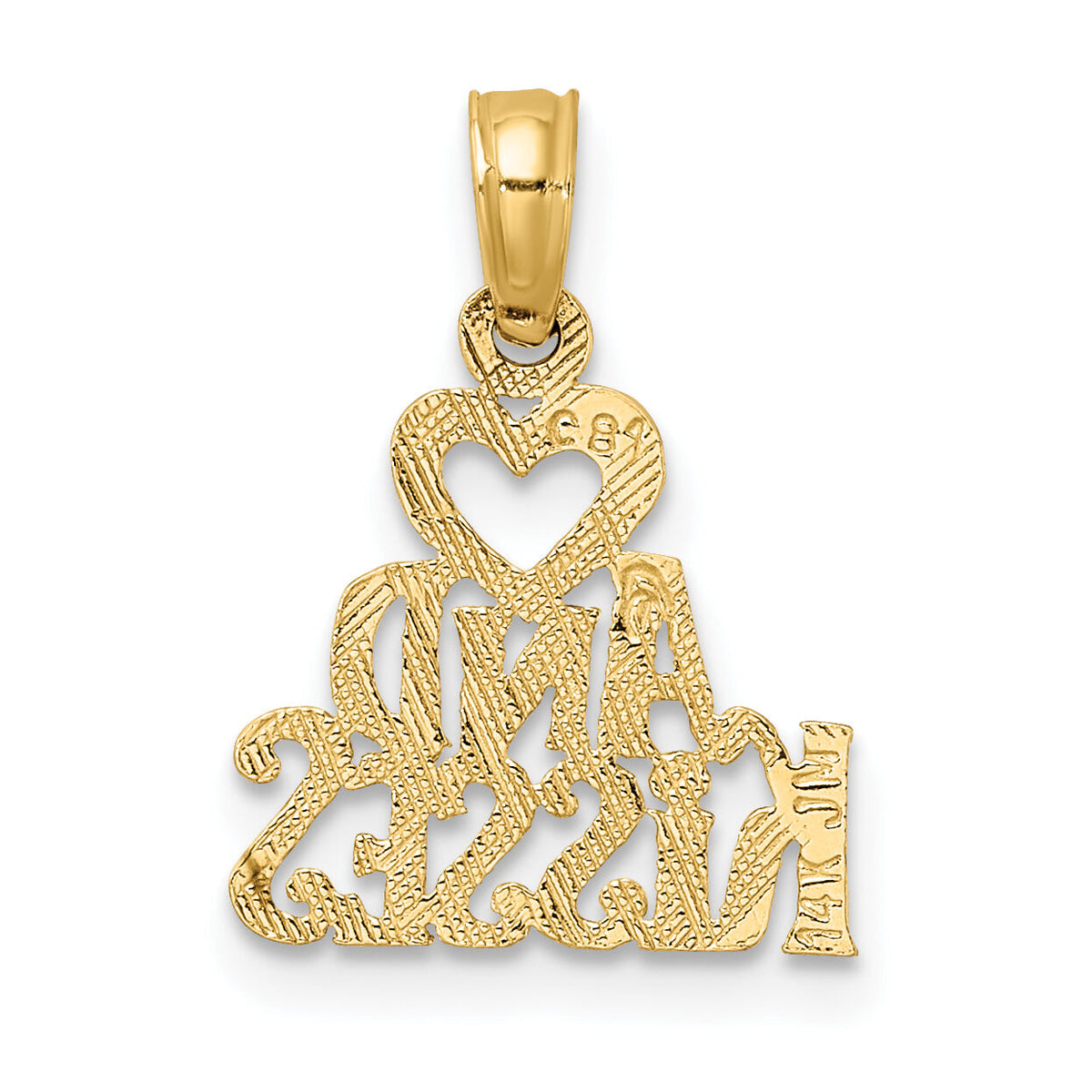 14k HEART AND KISSES Charm-C2938