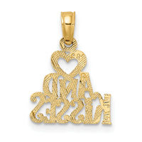 14k HEART AND KISSES Charm-C2938