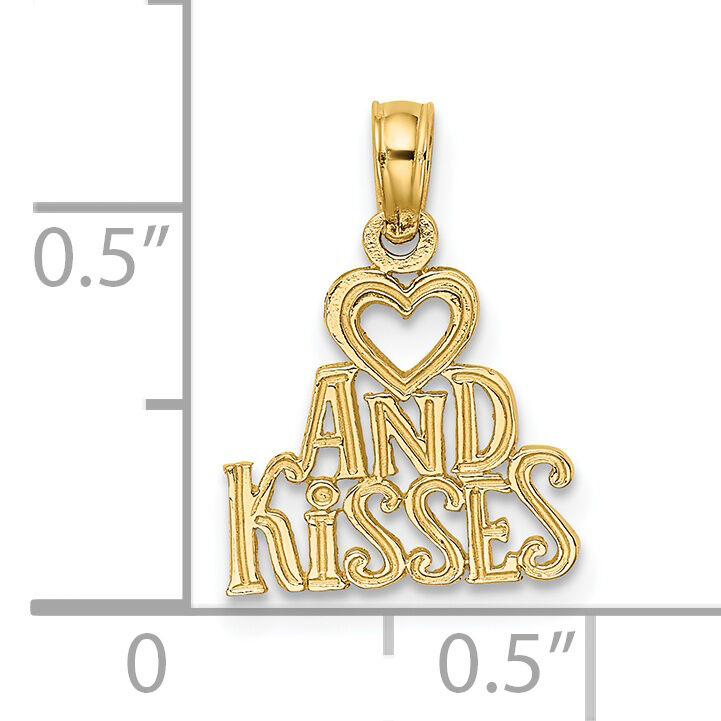 14k HEART AND KISSES Charm-C2938