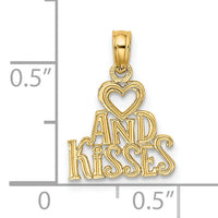 14k HEART AND KISSES Charm-C2938