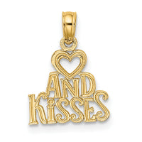 14k HEART AND KISSES Charm-C2938