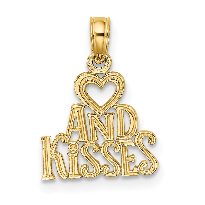 14k HEART AND KISSES Charm-C2938