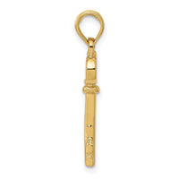 14K Polished 3-D Key Charm-C2940