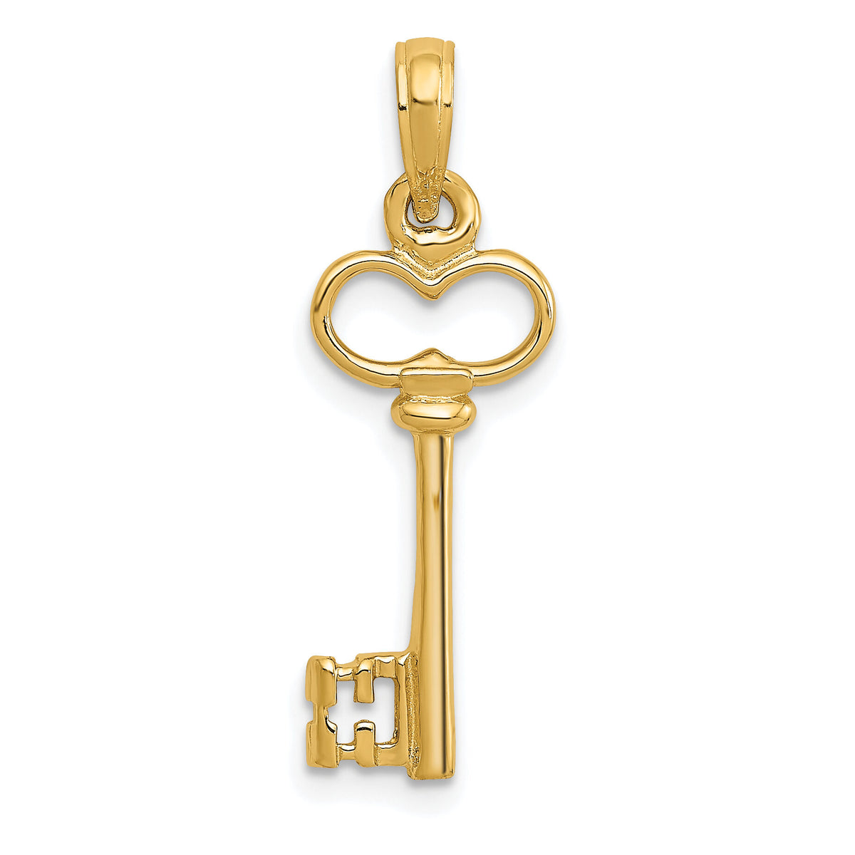 14K Polished 3-D Key Charm-C2940
