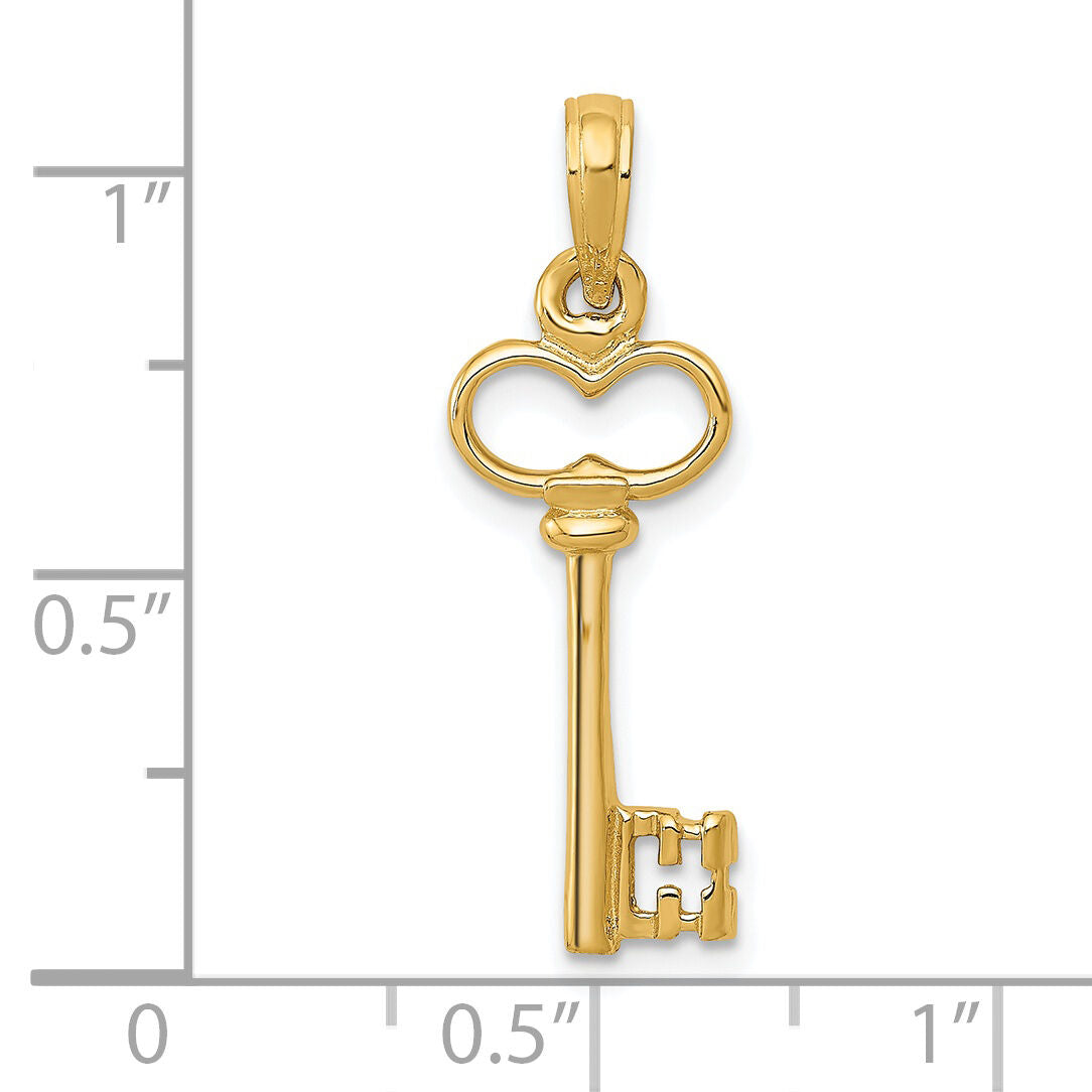 14K Polished 3-D Key Charm-C2940