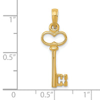14K Polished 3-D Key Charm-C2940