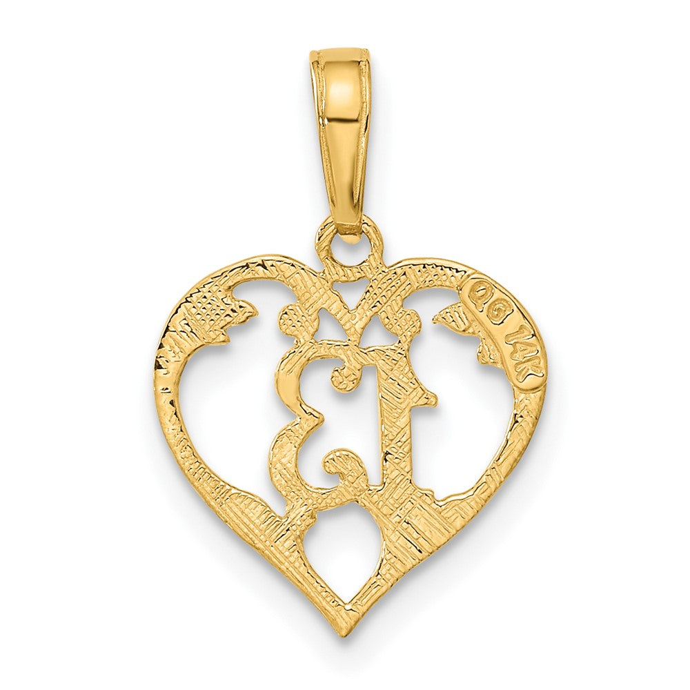 14k 13 in Heart Cut-out Pendant-C2953