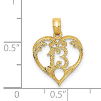 14k 13 in Heart Cut-out Pendant-C2953