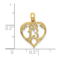 14k 13 in Heart Cut-out Pendant-C2953