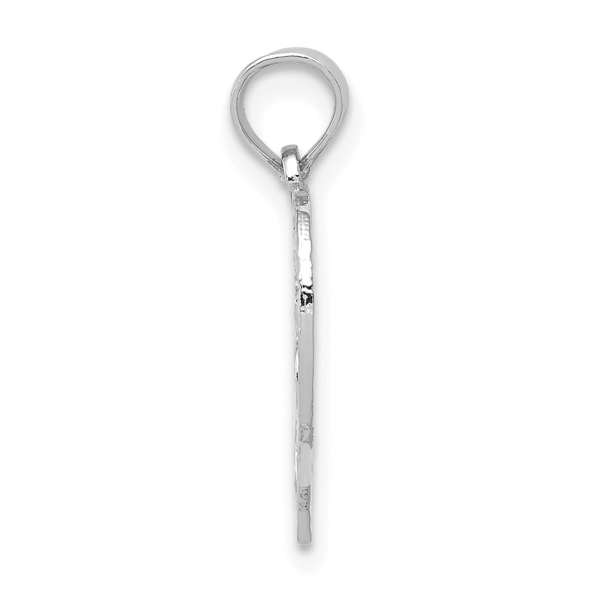 14k White Gold 13 in Heart Cut-out Pendant-C2953W