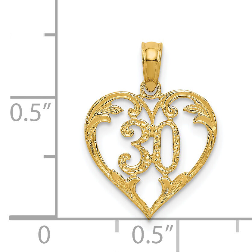 14k 30 in Heart Cut-out Pendant-C2958