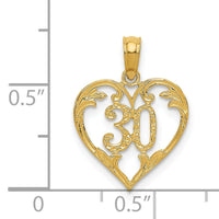14k 30 in Heart Cut-out Pendant-C2958
