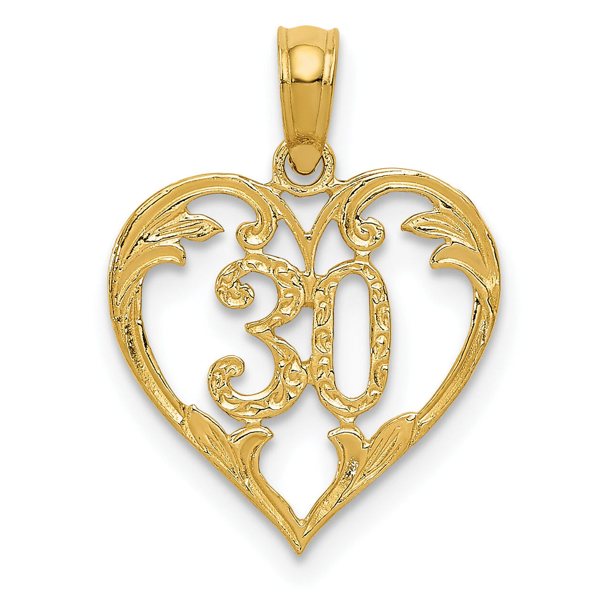 14k 30 in Heart Cut-out Pendant-C2958