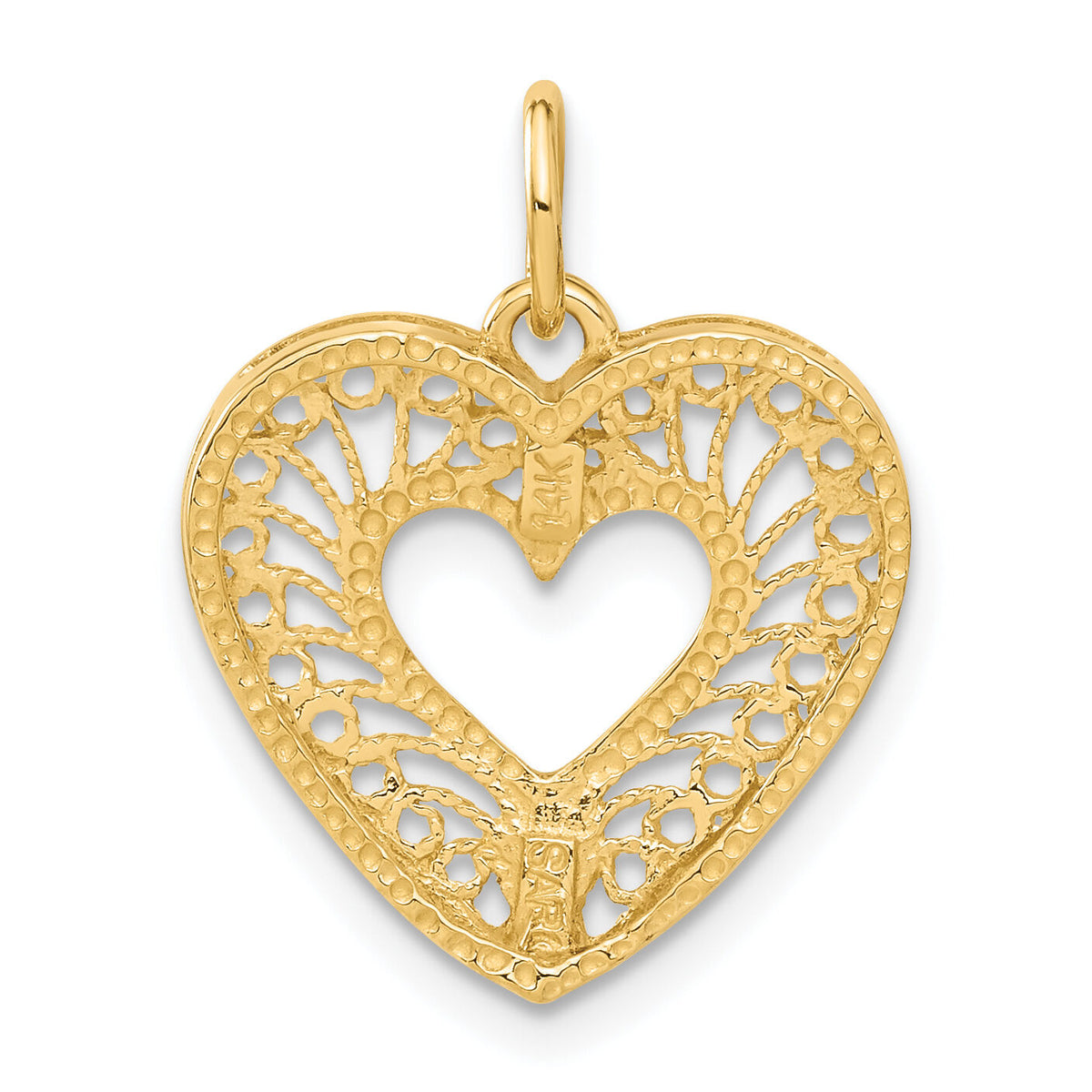 14K Polished Heart Pendant-C296
