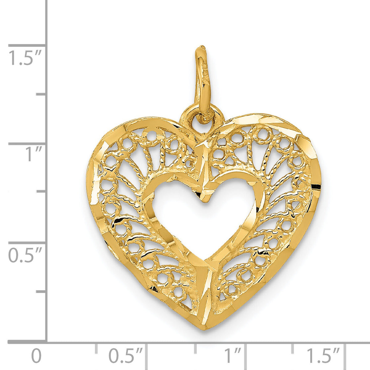14K Polished Heart Pendant-C296