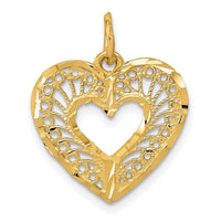 14K Polished Heart Pendant-C296