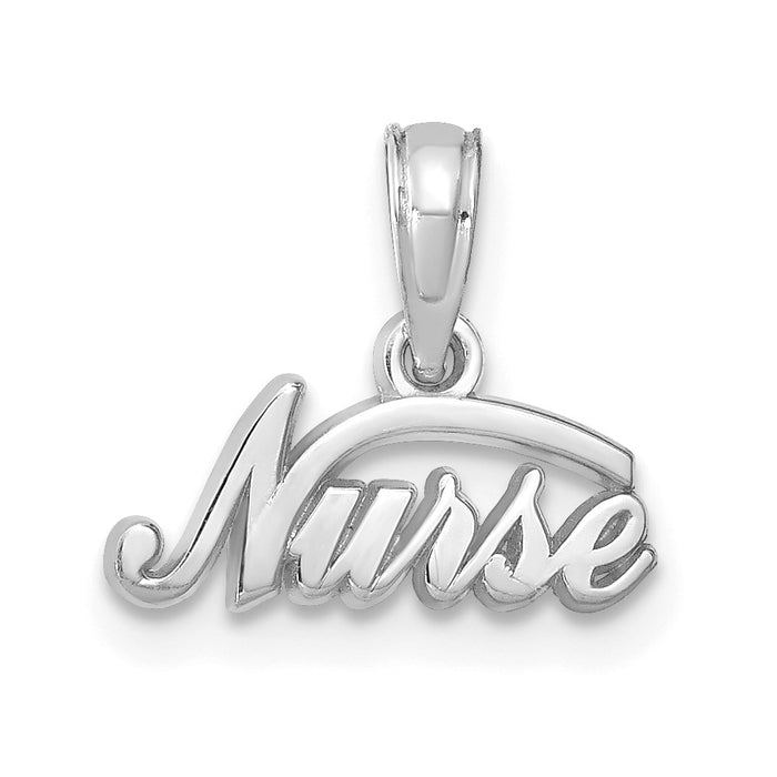 14K White Gold Nurse Pendant-C2963W