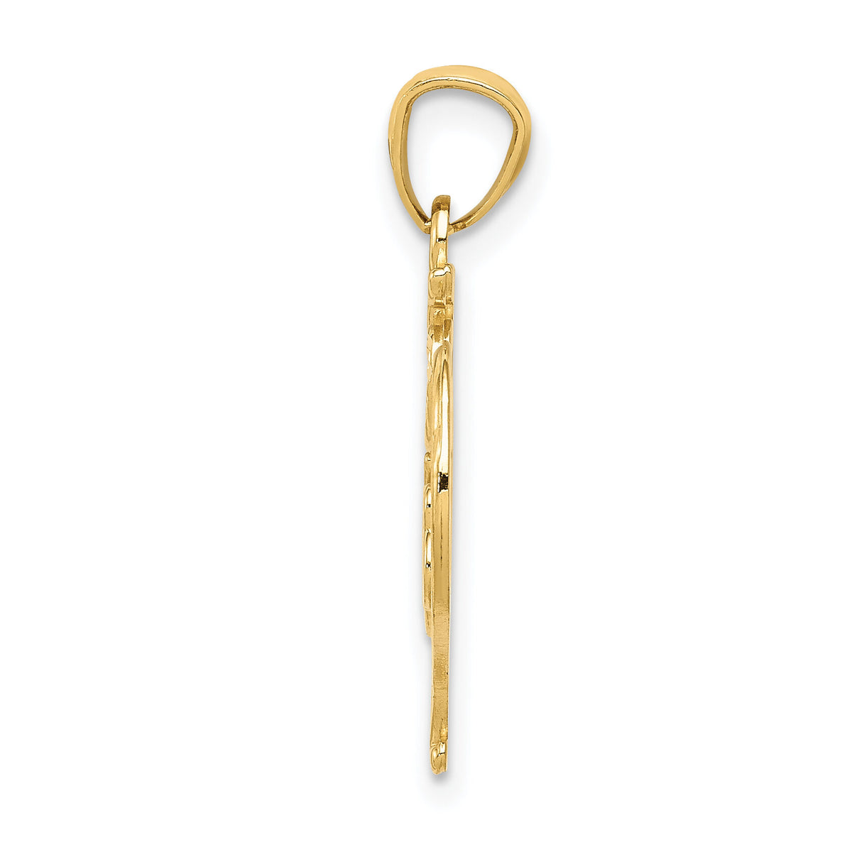 14k Diamond-cut 15 ANOS Heart Pendant-C2969