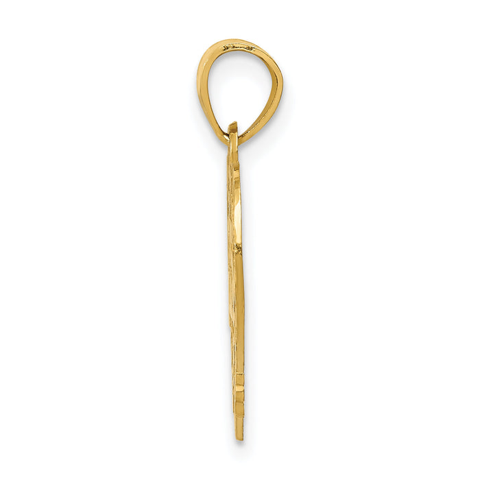 14k 15 in QUINCE ANOS Heart Frame Pendant-C2971