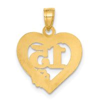 14k 15 in QUINCE ANOS Heart Frame Pendant-C2971