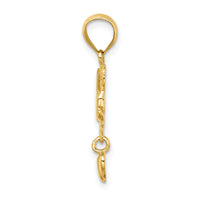 14k MOM w/ Dangling Heart Charm-C2980