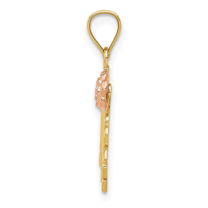 14k Yellow and Rose Gold #1 MADRE Pendant-C2988
