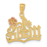 14k Yellow and Rose Gold #1 MADRE Pendant-C2988