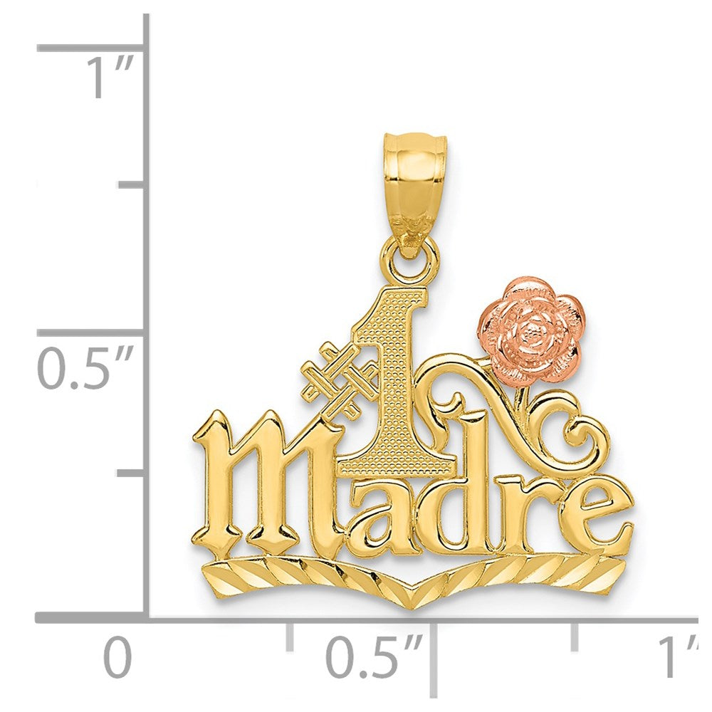 14k Yellow and Rose Gold #1 MADRE Pendant-C2988