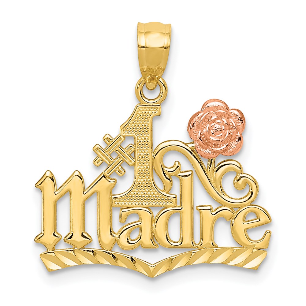 14k Yellow and Rose Gold #1 MADRE Pendant-C2988